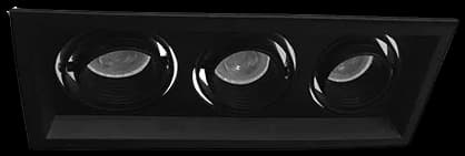 Foco embutido puzzle triple negro GU10 - EVFO0060