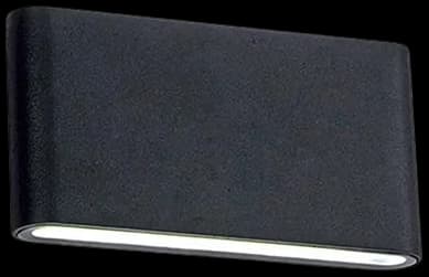 Aplique aluminio negro vidrio templado 17,5x9X3,3 cm IP65 LED 12W - TAAP0001