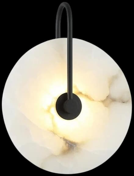 Aplique metal alabastro negro Ø25x31,5 cm 5W 3000k LED - ONAP0068