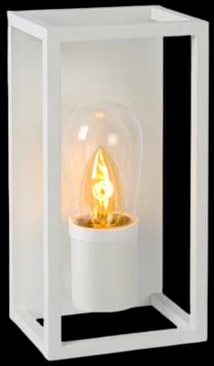 Apliqué metal blanco vidrio exterior IP 54 25 cm E14 - LUAP0044