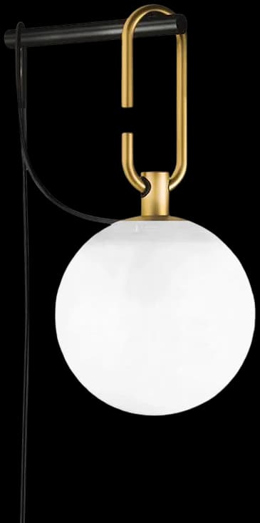 Aplique metal bola negro bronce Ø20x42 cm E27 - TOAP0088