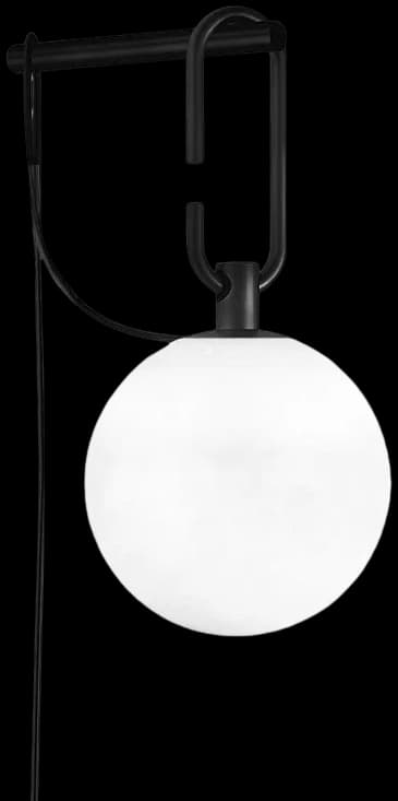 Aplique metal bola negro E27 - TOAP0087