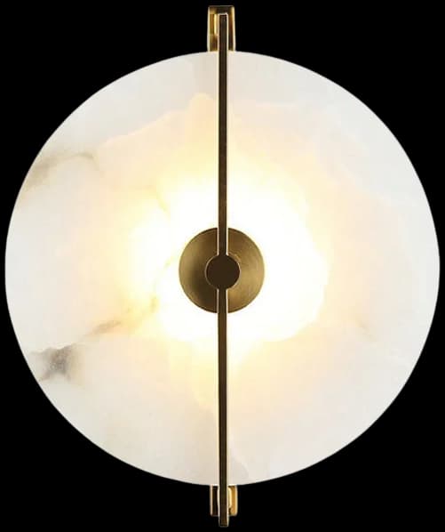 Aplique metal dorado alabastro Ø35x39 cm 12W 3000k LED - ONAP0065