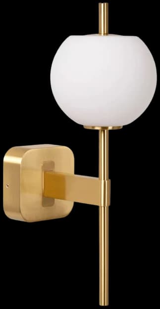 Aplique metal dorado vidrio opal 12x18,4x34,7 cm G9 - LUAP0160
