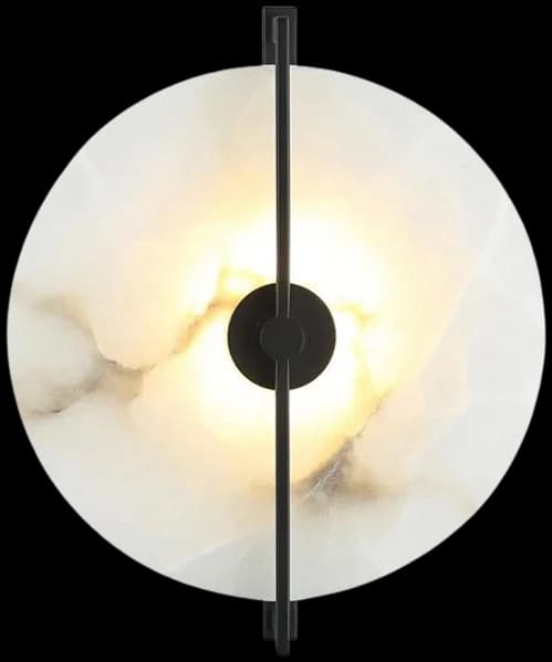 Aplique metal negro alabastro Ø35x39 cm 12W 3000k LED - ONAP0066