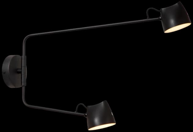 Aplique metal negro dimeable 53,8cm 2 luces 8W LED - LUAP0174