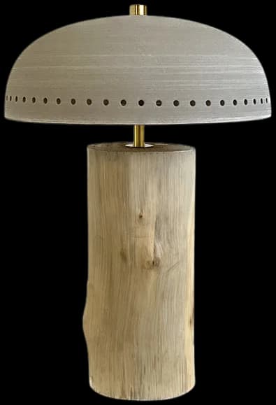 Lámpara sobremesa madera cerámica Ø23X33 cm G9 - OPLS0009