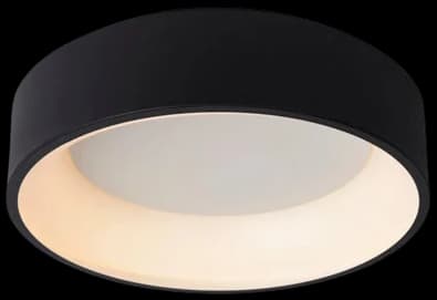 Plafón aluminio negro difusor acrílico Ø 28 cm LED 20W - OYPL0017