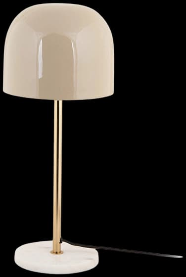 Lámpara sobremesa metal beige mármol blanco Ø20x50 cm E14 - PGLS0059