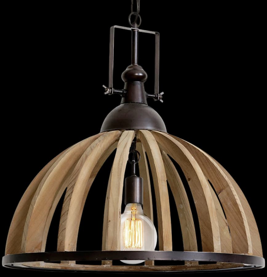 Lámpara colgante madera zinc café Ø60x60 cm E27 - LLLC0097