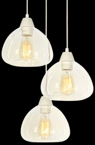 Lámpara colgante metal brema vidrio transparente 3 luces Ø30x150 cm- LLLC0587