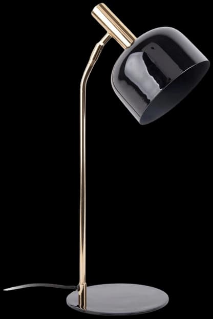 Lámpara sobremesa metal negro brillante dorado Ø19.5x56 cm E14- PGLS0044
