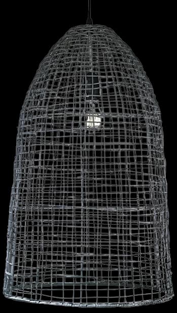 Lámpara colgante ratán gris Ø39x61 cm E27 - PLLC0010