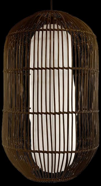 Lámpara colgante bambú pantalla tela Ø36,5 cm E27 - LGLC0150