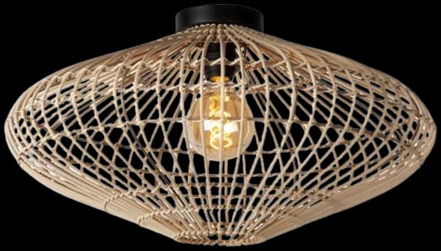 Plafón ratán natural Ø 56x31 cm E27 - LUPL0045