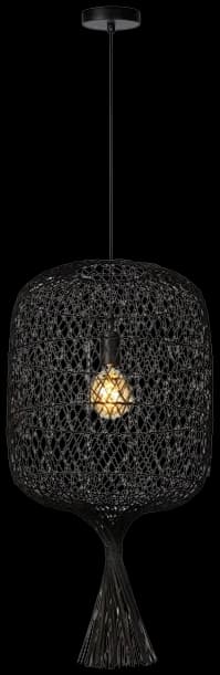 Lámpara colgante ratán negro Ø40x79x1,790 cm E27 - LULC0144