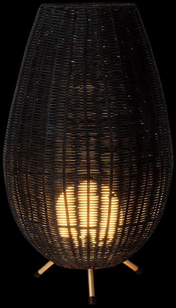 Lámpara sobremesa aluminio dorado ratán negro Ø30x50 cm G9 - LULS0164