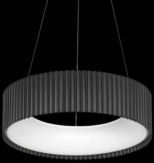 Lámpara colgante metal negro acrílico opal Ø46cm 27W LED - RILC0016