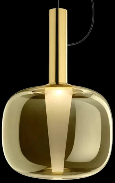Lámpara colgante metal bronce vidrio ámbar Ø35x30CM 5W LED - LGLC0196