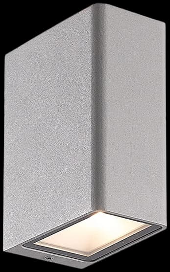 Apliqué aluminio, vidrio satinado gris exterior 5,2x8,6x11,7 cm LED 2x6W - ROAP0007
