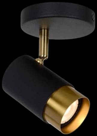 Foco metal negro oro mate 10 x 14 cm GU10 - LUFO0009
