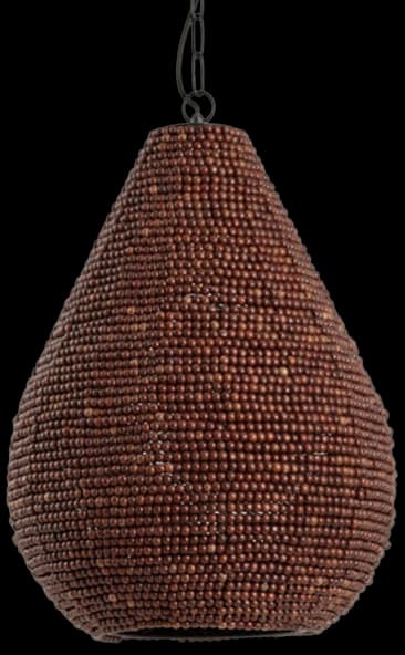 Lámpara colgante madera cuentas marrón oscuro Ø31x39 cm - LLLC0596