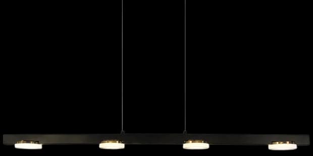 Lámpara colgante metal negro acrílico opal 120cm - RILC0024