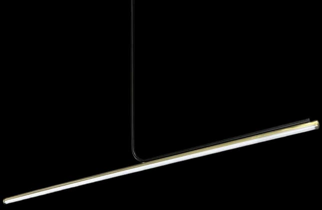 Lámpara colgante metal negro dorado acrílico opal 120cm 30W LED - RILC0023