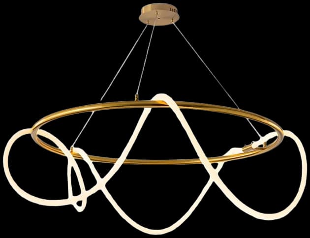 Lámpara colgante metal oro silicona opal 80cm 80W LED - RILC0021