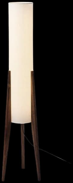 Lámpara de pie madera café pantalla blanca Ø23x12,8 cm E27 - RILP0031