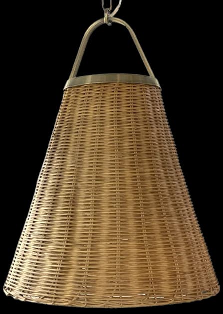 Lámpara metal bronce ratán natural Ø32x1,20 cm E27 - LGLC0177