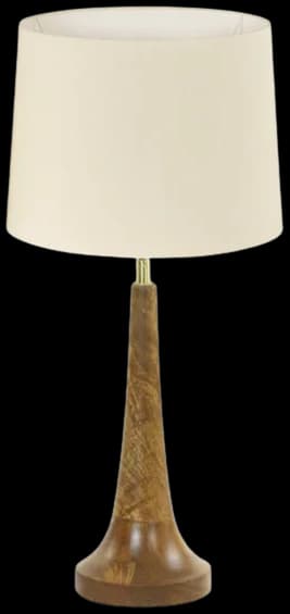 Lámpara sobremesa madera pantalla de tela negro Ø 15x58cm E27 - LLLS0174