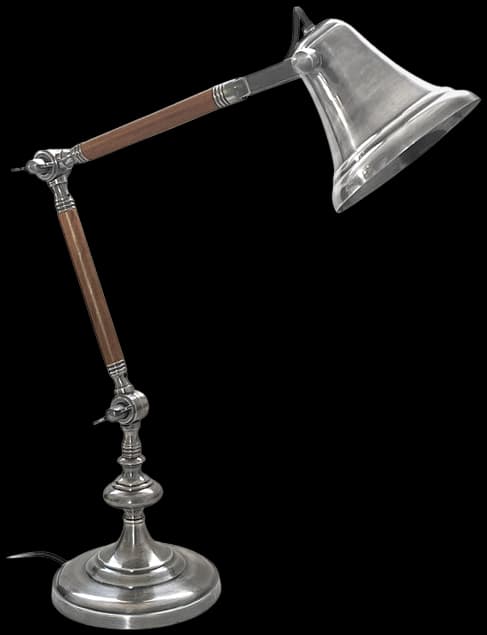 Lámpara sobremesa metal madera plata envejecida Ø15x48 cm E14 - DCLS0005