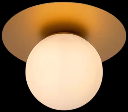 Plafón metal oro mate vidrio opal Ø25x17,5 cm E27 - LUPL0078