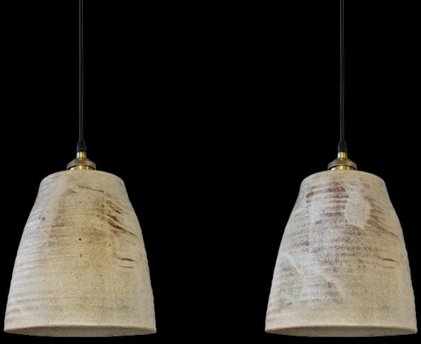 Lámpara colgante cerámica gres 2 luces E27 - A pedido