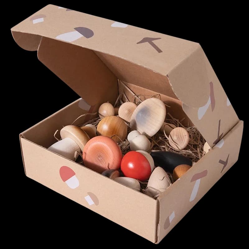 Set de honguitos en una caja