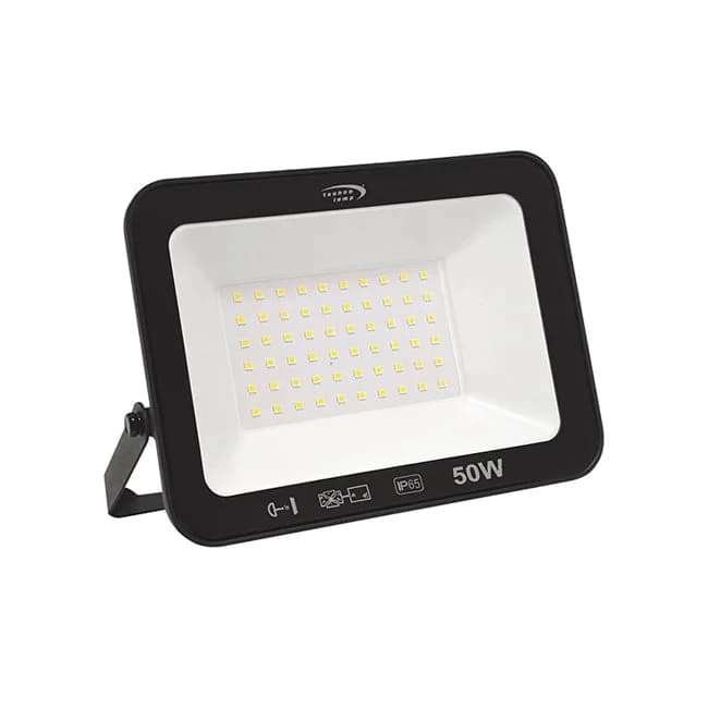 Proyector de área aluminio vidrio negro exterior IP65 17,5x12,5 cm LED 50W - MUFO0110