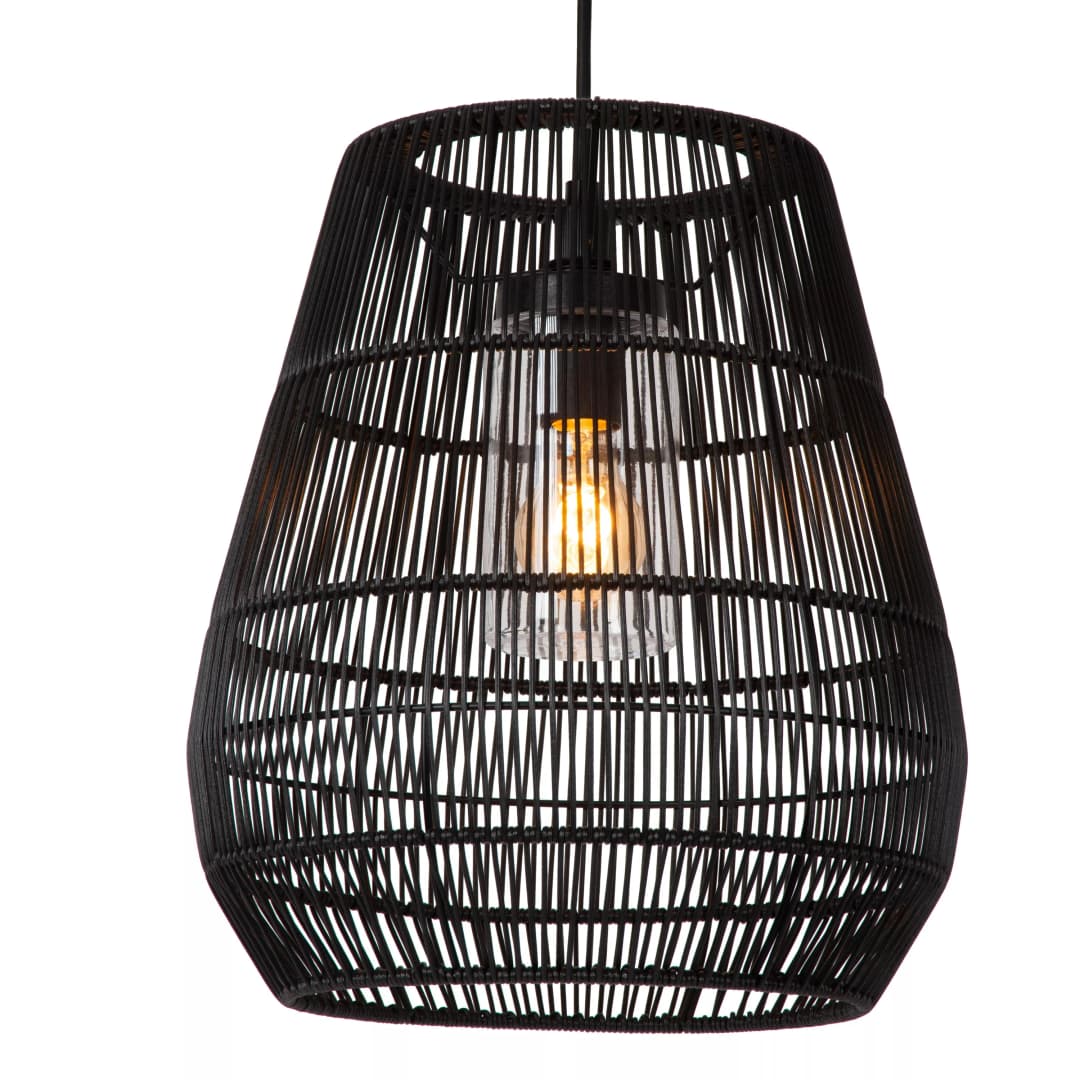 Lámpara colgante exterior PVC negro Ø35x39 cm E27 - LULC0263