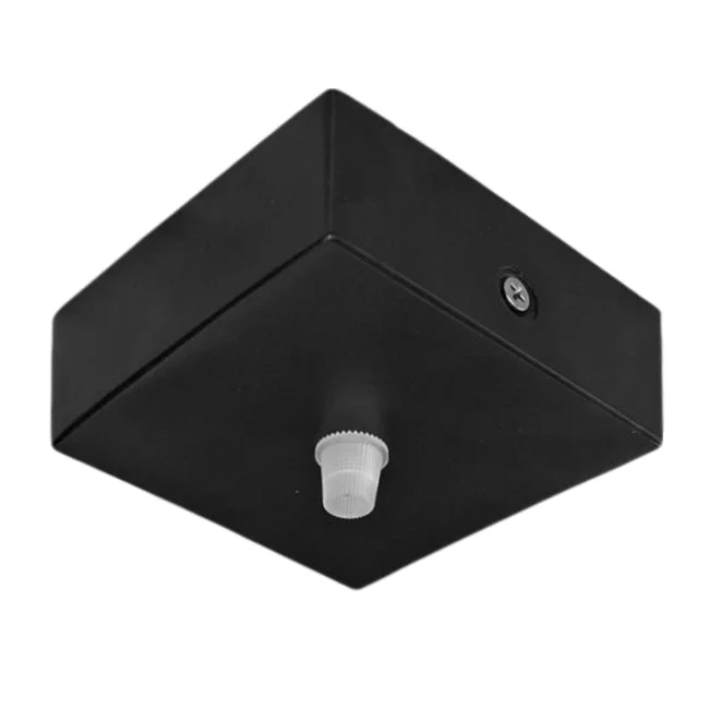 Baldequin metal negro cuadrado 1 luz - CXBD0001