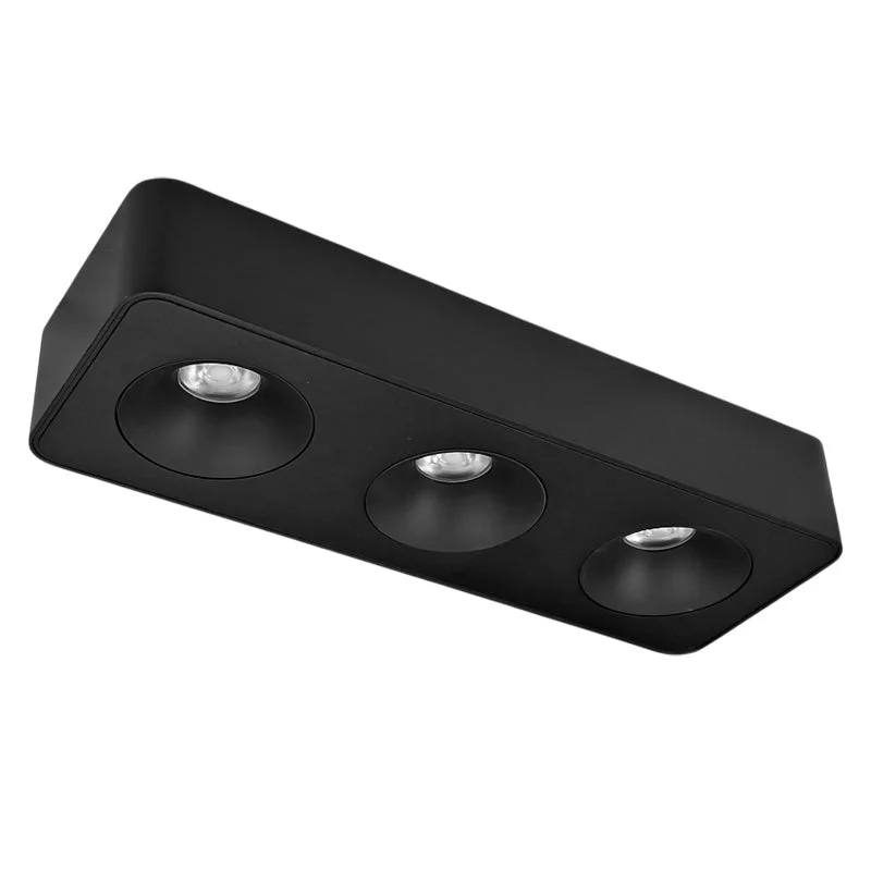 Plafon metal negro 33x11x6 cm LED 3 luces 27W LED - TOPL0016