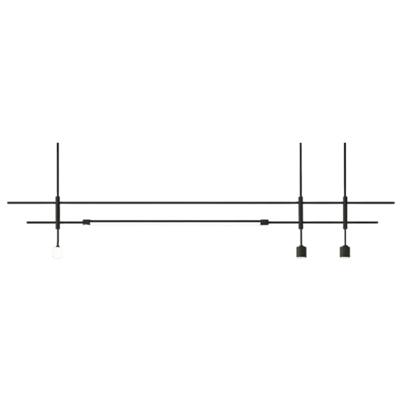Lámpara colgante metal negro 200cm dos luces GU10 - G9 - 12W LED - RILC0018