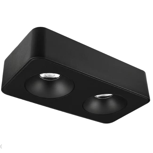Plafon metal negro cm 2 luces 18W LED - TOPL0020