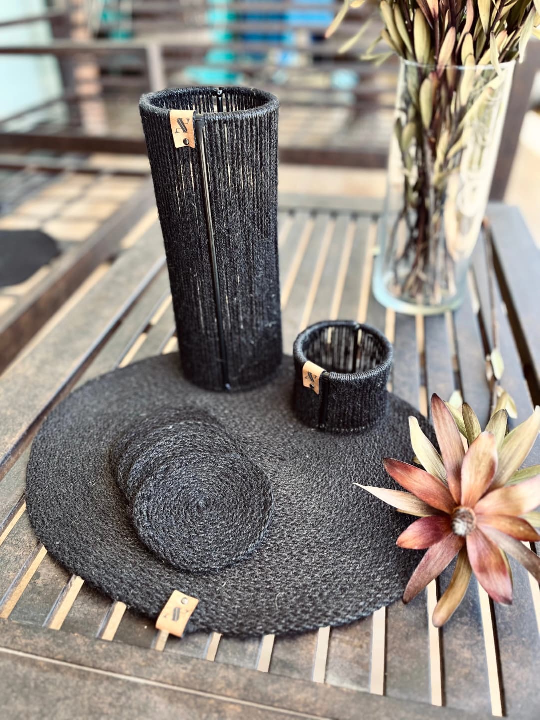 Kit de Mesa Redondo Negro