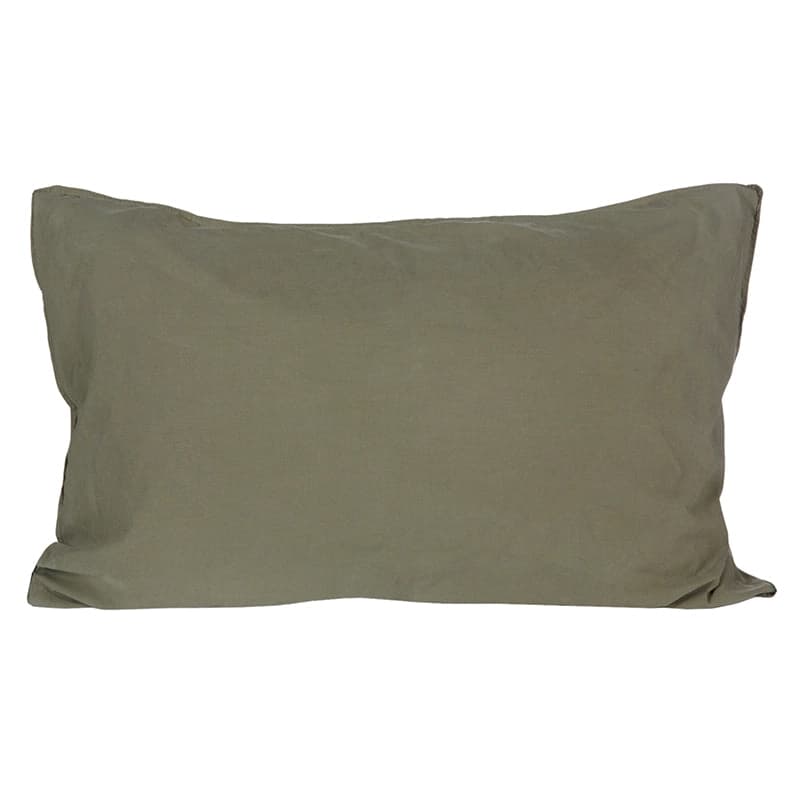 Funda Almohada Algodón Percal Kaki