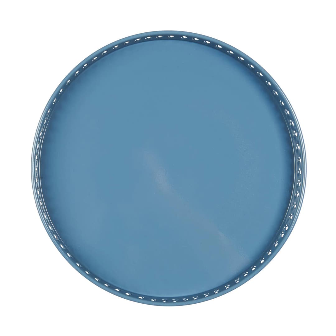 Bandeja Metal Turquesa con Borde Ø: 36,5 cm