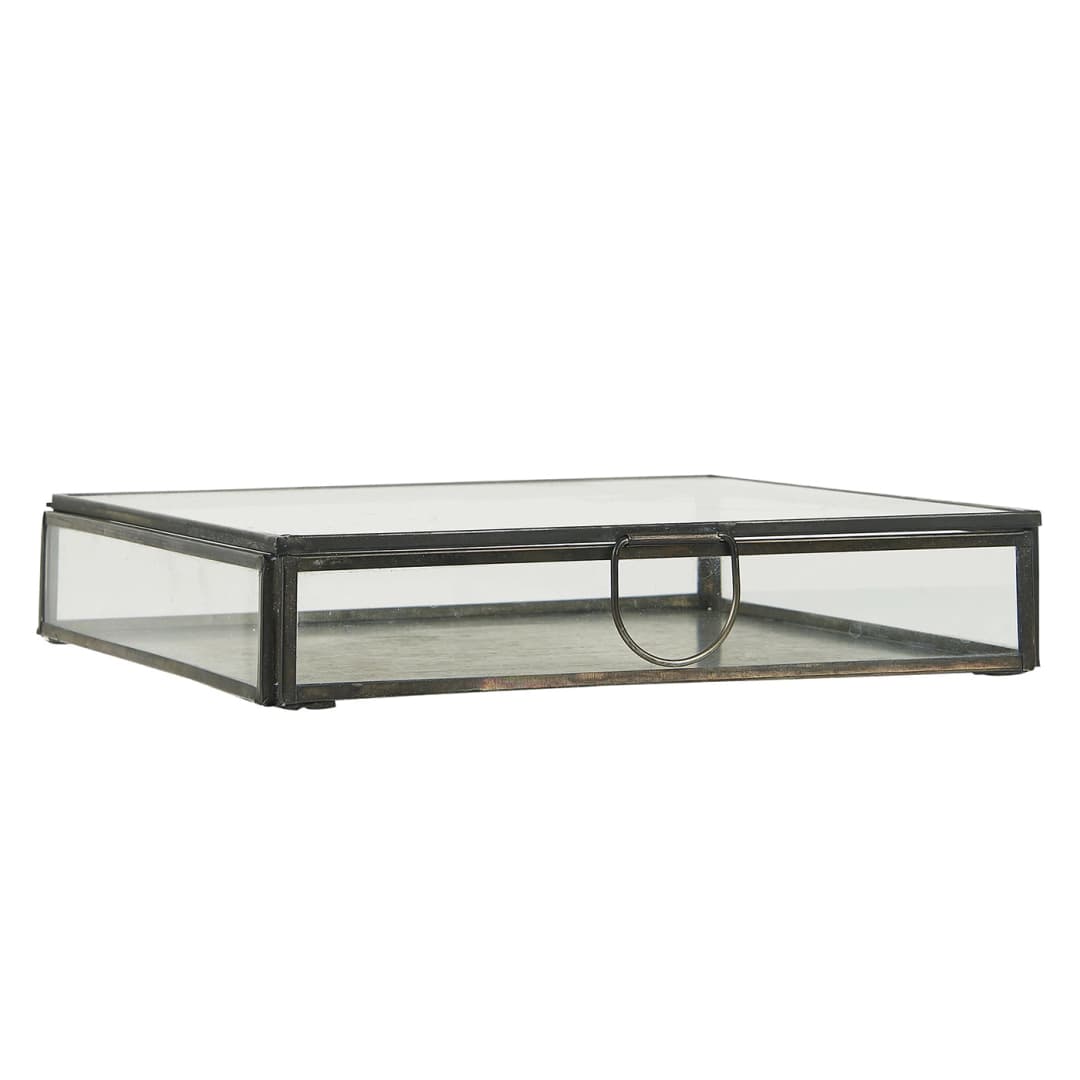 Caja de Vidrio con Tapa 18x18 cm