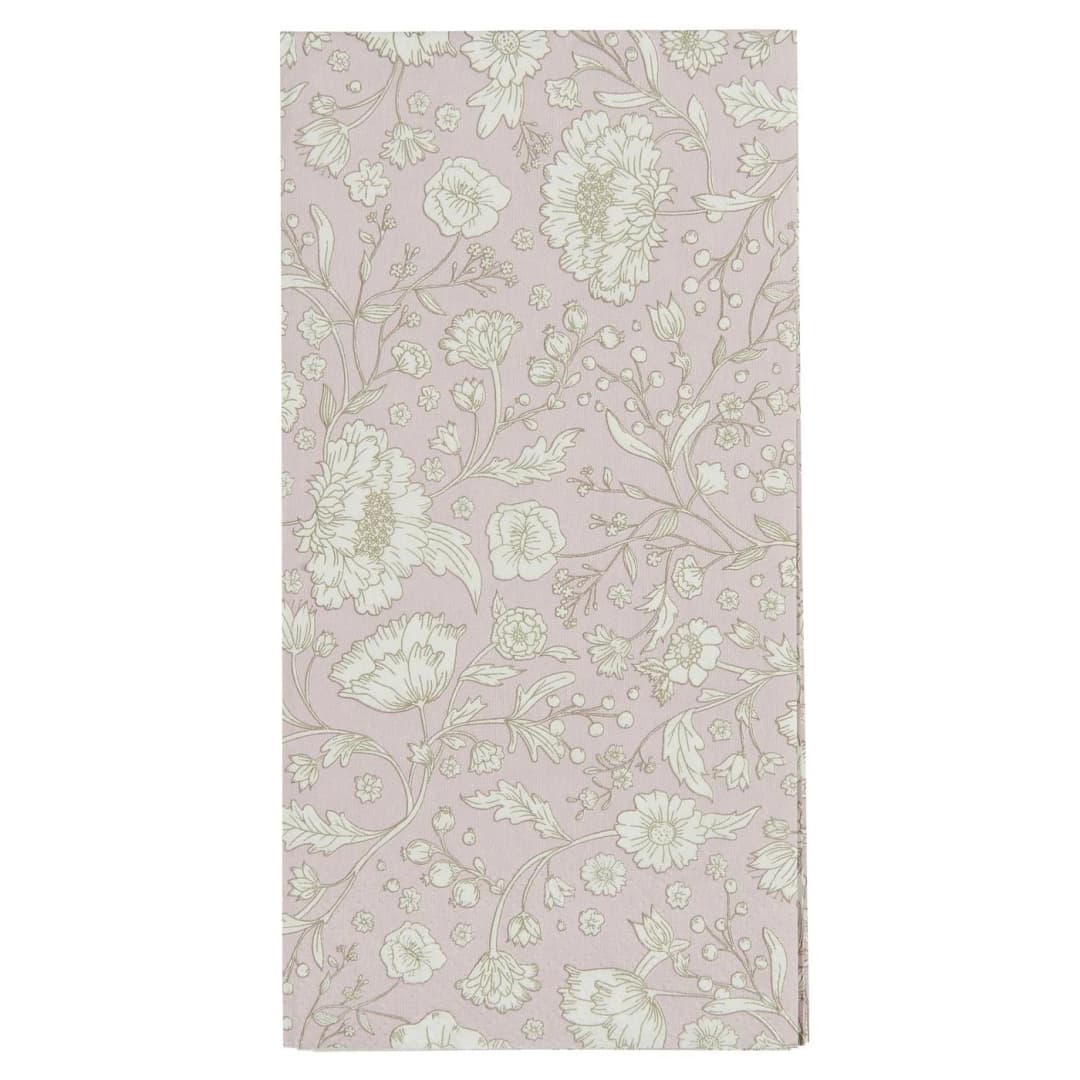 Servilletas con Diseño Flor Malva Jardín Secreto 16 unidades de 10x20 cm