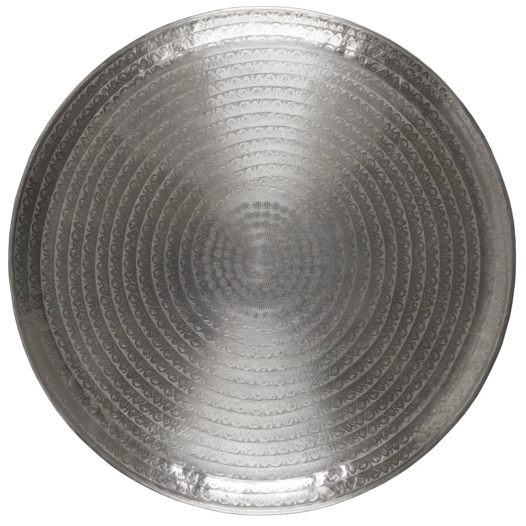 Bandeja Antique Plateada Diam 56 cm