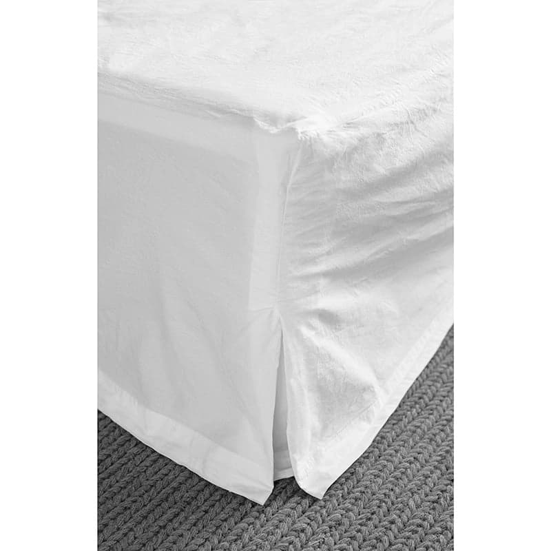 Faldón Algodón Percal White - Queen 150x200 cm 38 cm altura