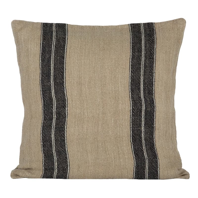 Funda Cojín Lino Sarthe Natural/Blue/Marfil 65x65 cm - 65x65 cm